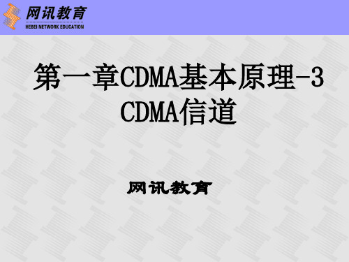 第1章 CDMA基本原理-3信道