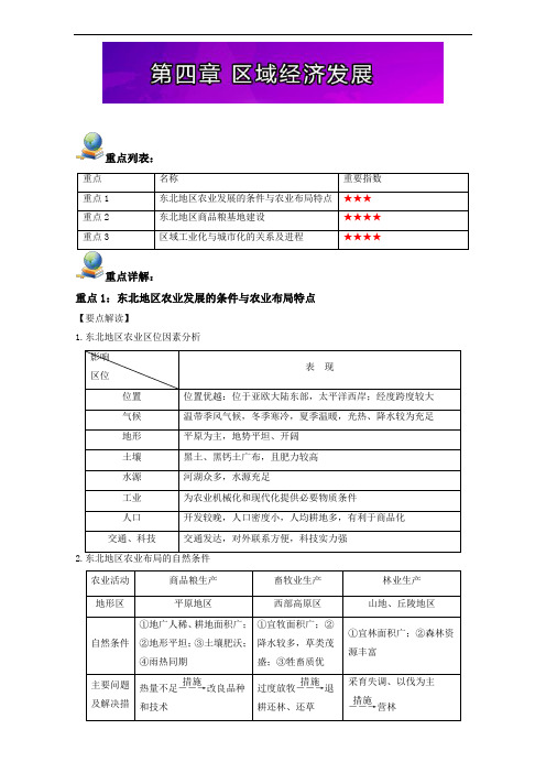 推荐易学通重难点一本过 高二地理 人教必修：第四章 区域经济发展 含解析