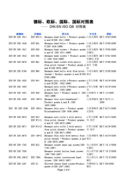 DIN-EN-ISO-GB标准件对照表