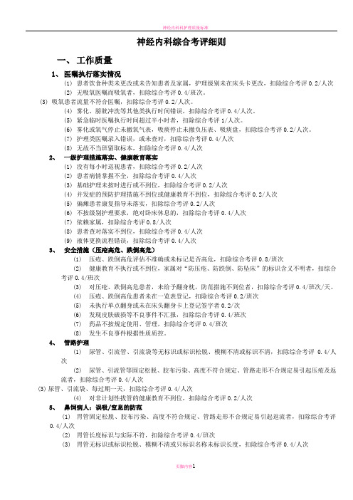 神经内科细化的质量评分标准