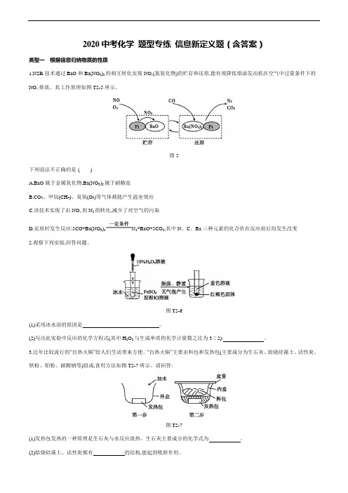 2020中考化学 题型专练 信息新定义题(含答案)