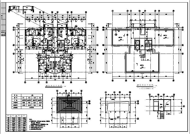 【CAD住宅建筑图纸】高层住宅小区户型图31-A6栋标准层平面图(实用设计图)