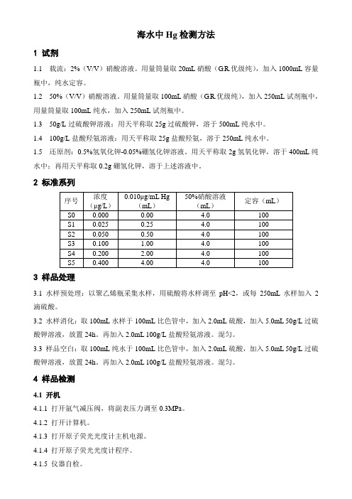 海水中Hg检测方法