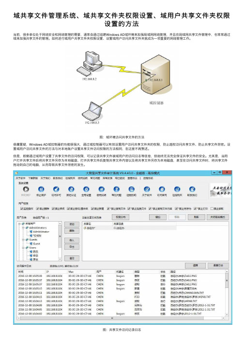 域共享文件管理系统、域共享文件夹权限设置、域用户共享文件夹权限设置的方法
