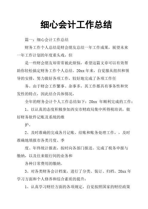 细心会计工作总结