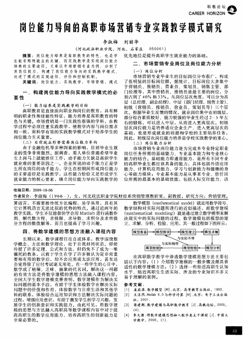 岗位能力导向的高职市场营销专业实践教学模式研究