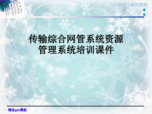 传输综合网管系统资源管理系统培训课件