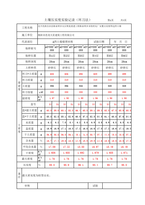 土工试验环刀法表格15