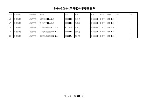 大课补考名单