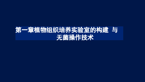 植物生物技术-第一章植物组织培养实验室的构建与无菌操作技术