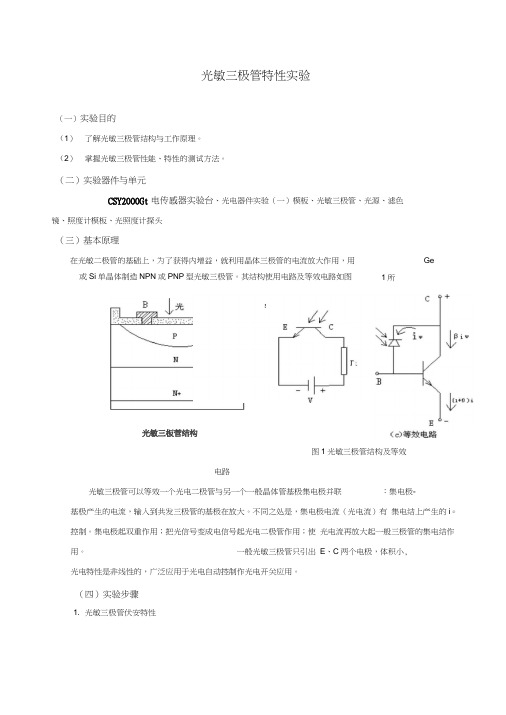 实验4：光敏三极管特性实验