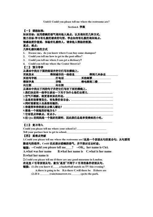 新课标九年级英语Unit 11 导学案