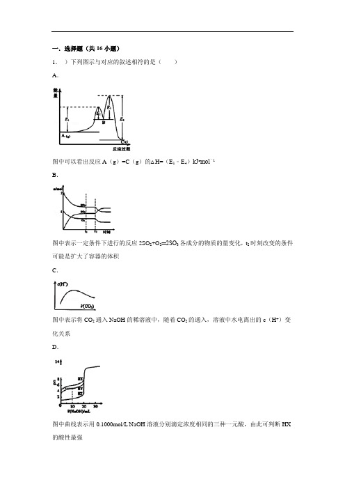 高二化学月考试题及答案-河南洛阳市宜阳一高2015-2016学年高二上学期12月第二周周练化学试卷