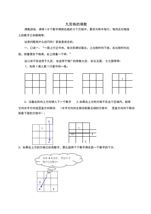 完整版九宫格的填数