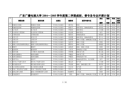 广东广播电视大学学度第二学期成招