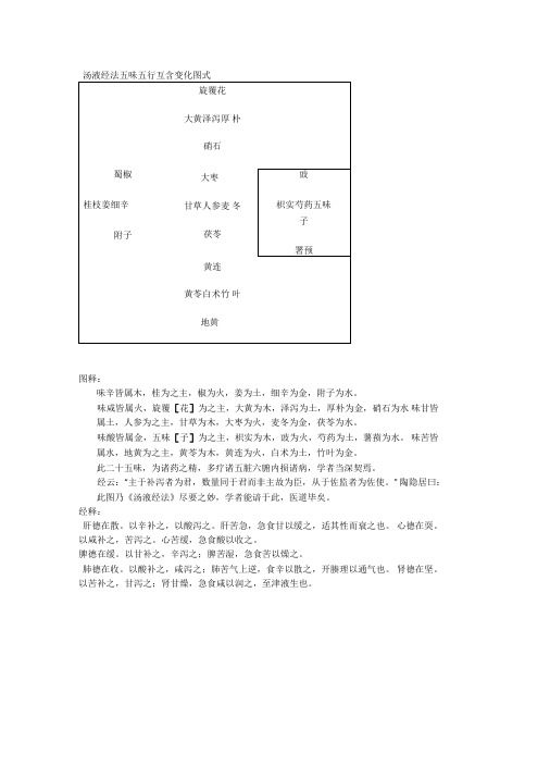 汤液经法五味五行互含变化图式