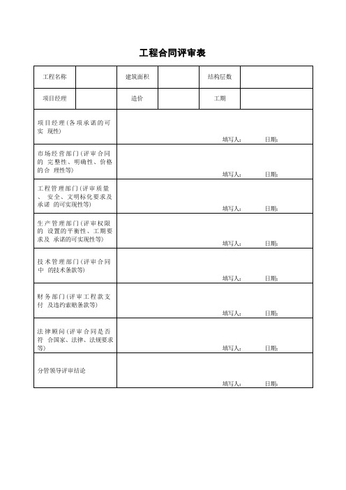 工程合同评审表