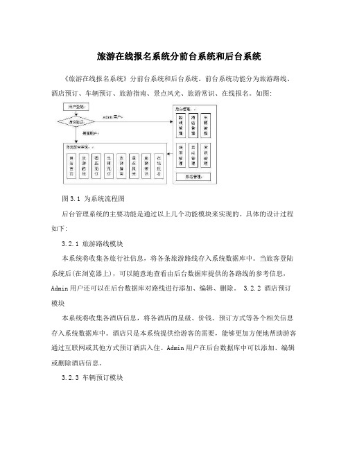 旅游在线报名系统分前台系统和后台系统