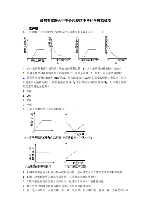 成都石室联合中学金沙校区中考化学模拟试卷