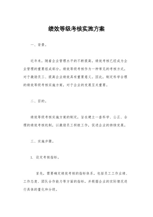 绩效等级考核实施方案