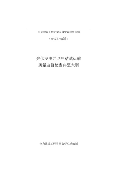 光伏并网接入前质量监督检查典型大纲(10)