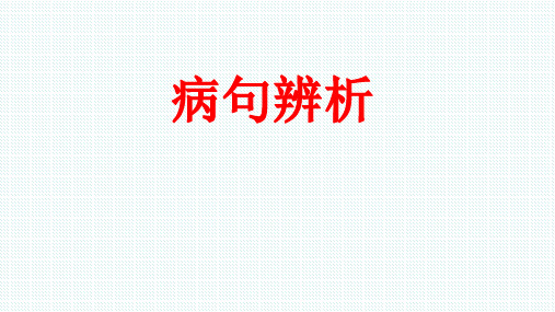 专题复习三 病句辨析+++课件-++2024年中考语文二轮专题