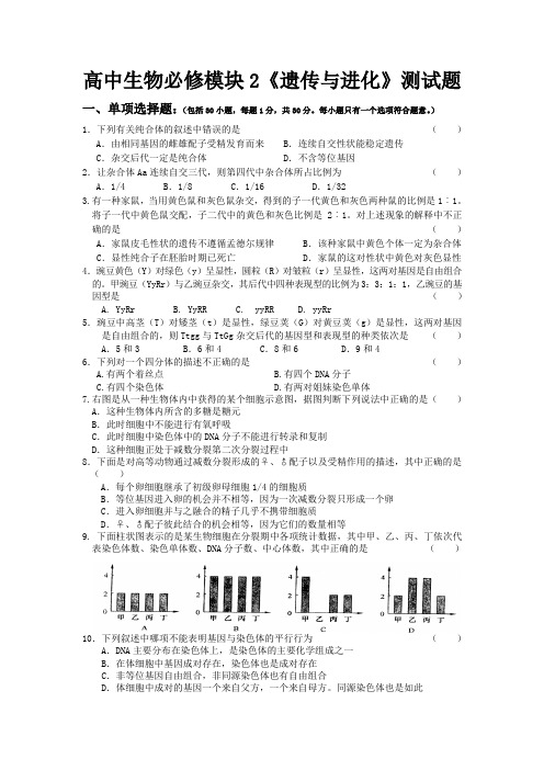 高中生物必修模块2《遗传与进化》测试题