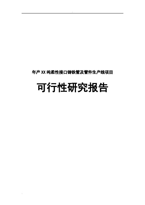 年产XX吨柔性接口铸铁管及管件生产线项目可行性研究报告