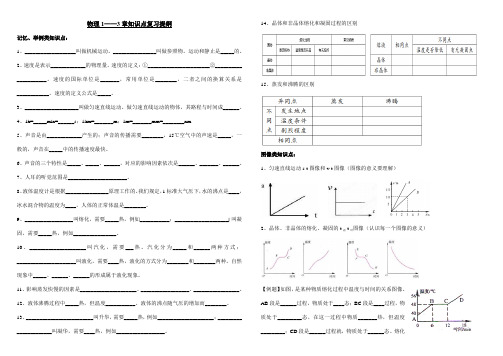 物理1——3章知识点复习提纲