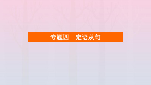 (老高考适用)2023高考英语一轮总复习 第二编 语法突破 专题四 定语从句课件 北师大版