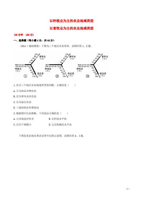 高考地理一轮专题复习《人文地理》以种植业为主的农业