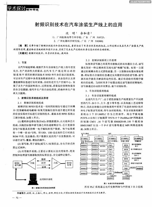 射频识别技术在汽车涂装生产线上的应用