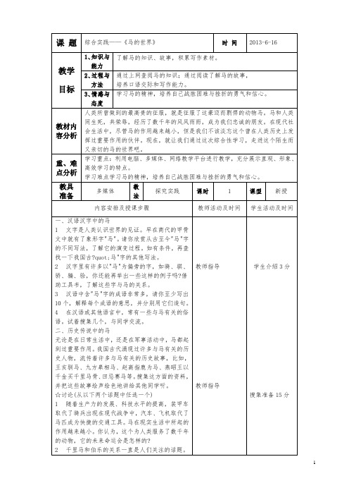 综合实践5—马的世界