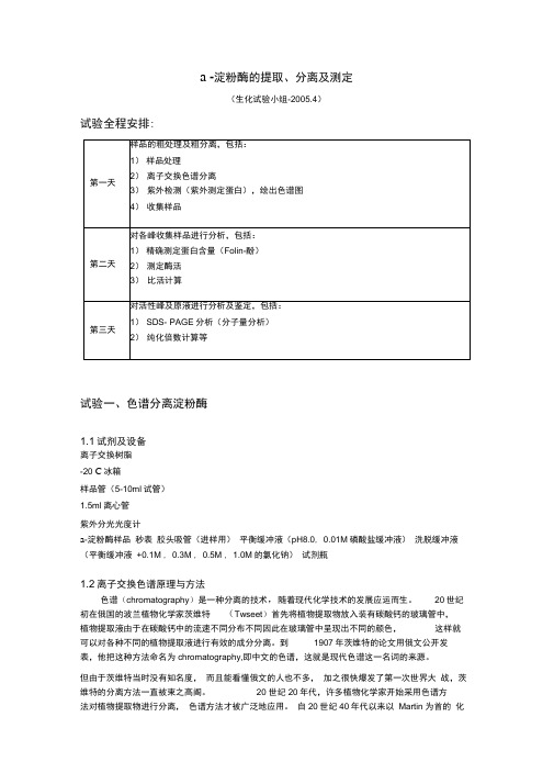 -淀粉酶的提取要点