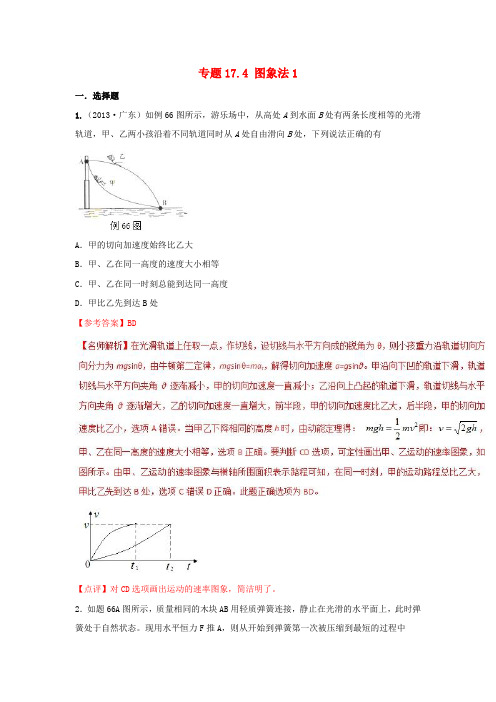 2018年高考物理二轮复习100考点千题精练第十七章物理思维方法专题17.4图象法1