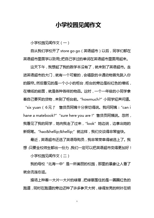 小学校园见闻作文