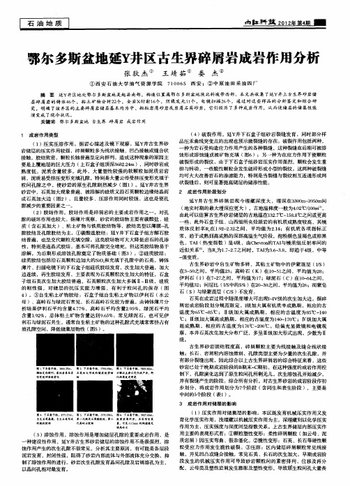 鄂尔多斯盆地延Y井区古生界碎屑岩成岩作用分析