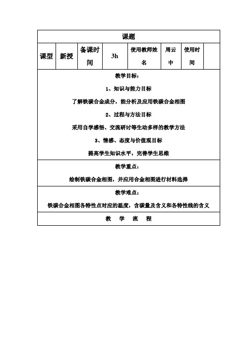 铁碳合金相图教案