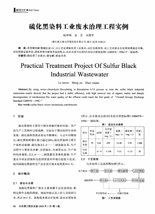 硫化黑染料工业废水治理工程实例