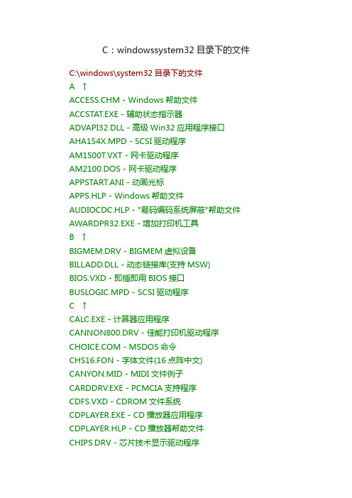 C：windowssystem32目录下的文件