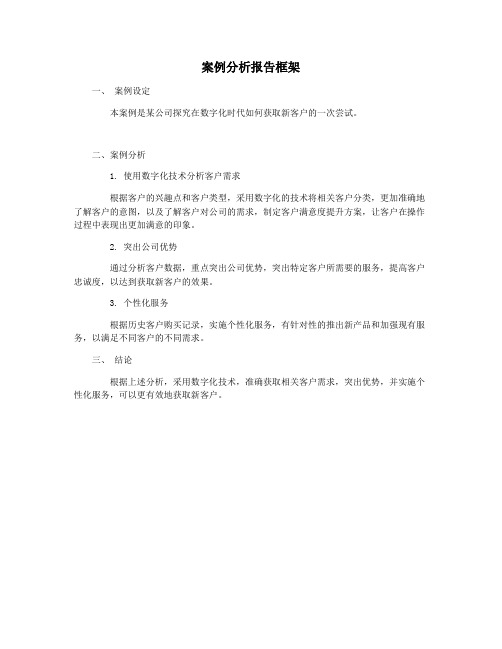 案例分析报告框架