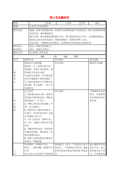 七年级道德与法治上册 第二单元 友谊的天空 第五课 交