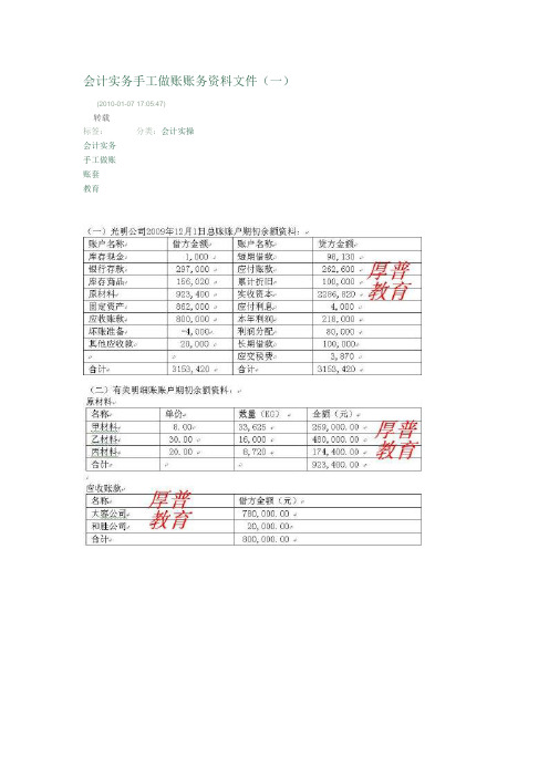 会计实务手工做账账务资料文件1