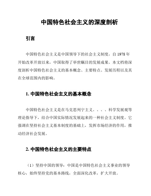 中国特色社会主义的深度剖析