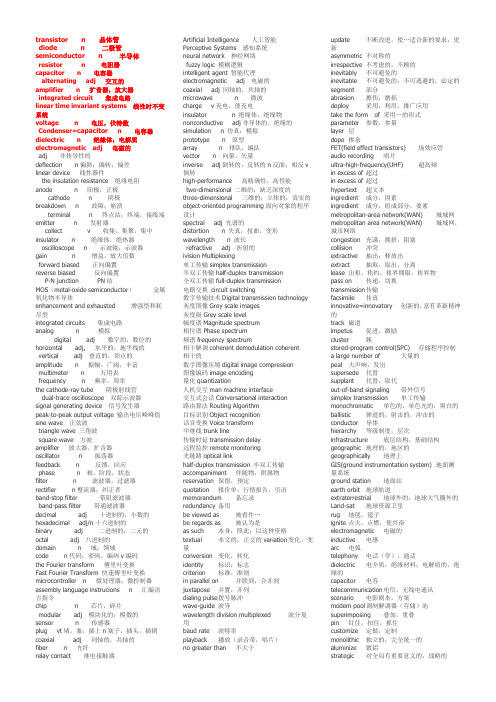电子信息工程专业英语词汇(精华整理版)