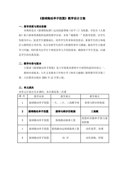 接球跑动单手投篮