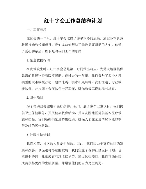 红十字会工作总结和计划