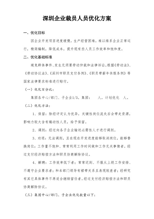 深圳公司裁员专项方案人员优化专项方案