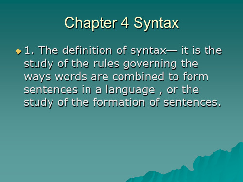 chapter4 syntax