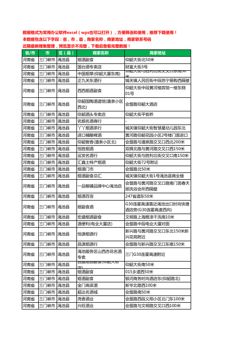 2020新版河南省三门峡市渑池县酒水批发工商企业公司商家名录名单联系电话号码地址大全149家